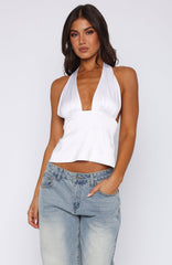 Here For Me Halter Top White
