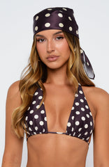 Broken Love Scarf Choc/Cream Polka Dot