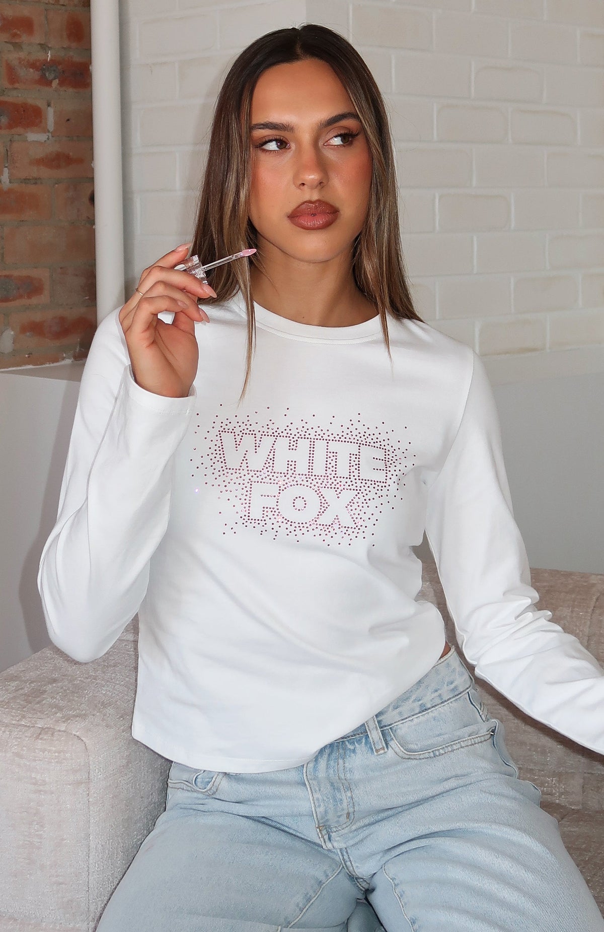 Let's Get Going Relaxed Long Sleeve Baby Tee White