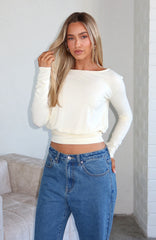 Love On Lock Long Sleeve Top Cream