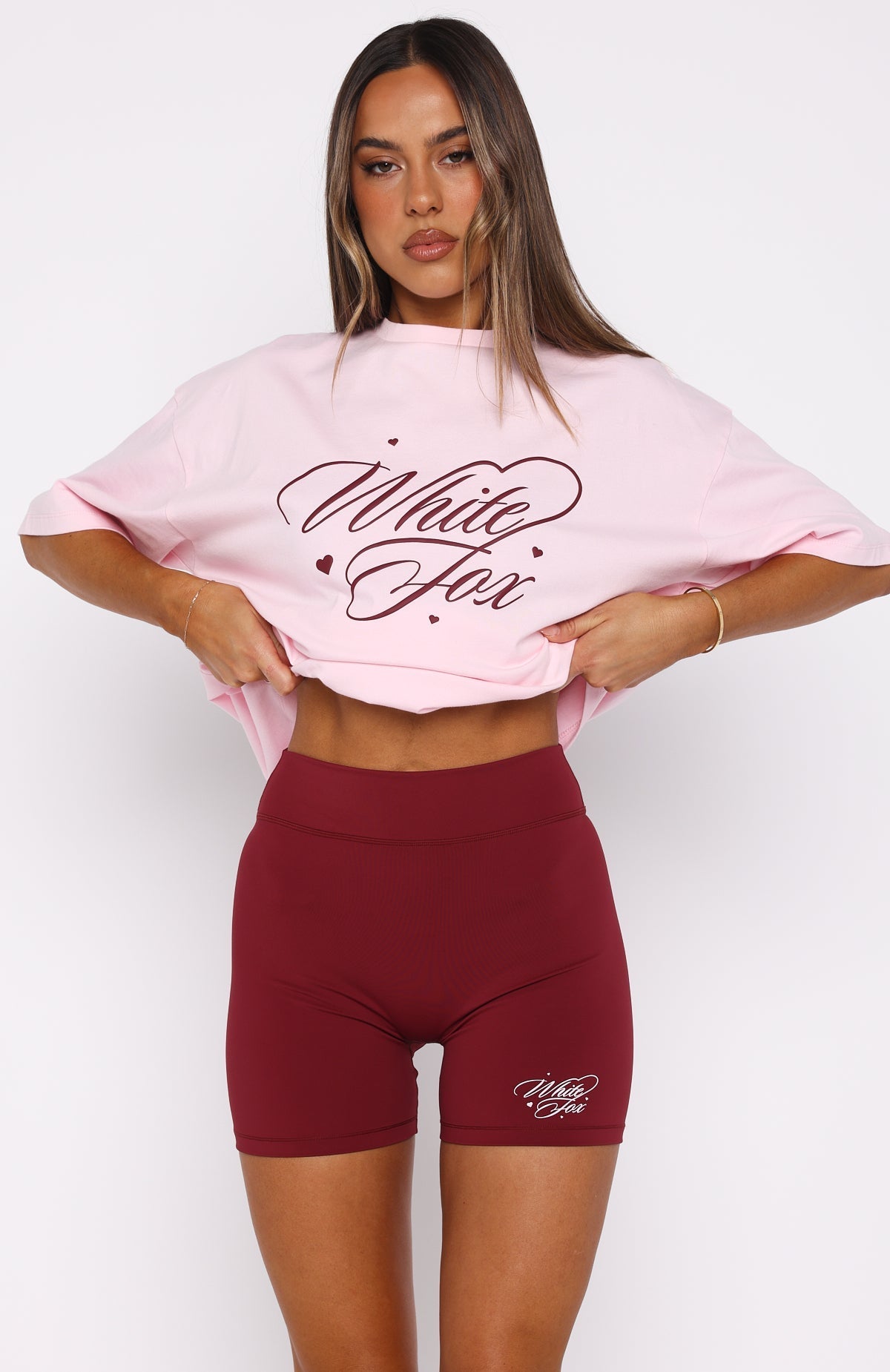 Love You Regardless Bike Shorts Burgundy