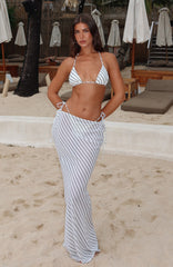 Luminous Maxi Skirt Cream/Choc Stripe