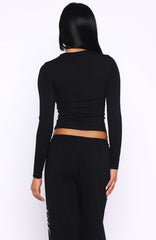 Luxurious Girl Long Sleeve Baby Tee Black