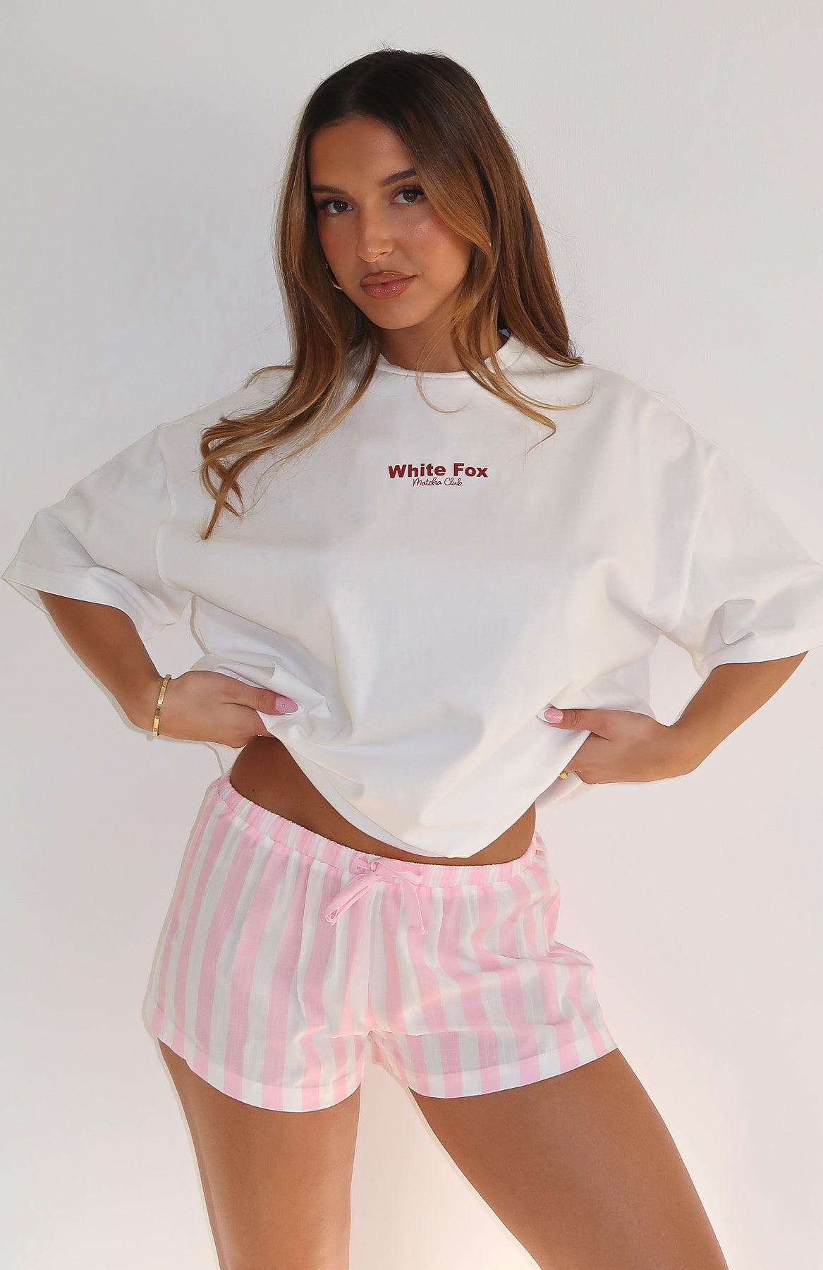 Echoes Of You Pyjama Shorts Pink/White