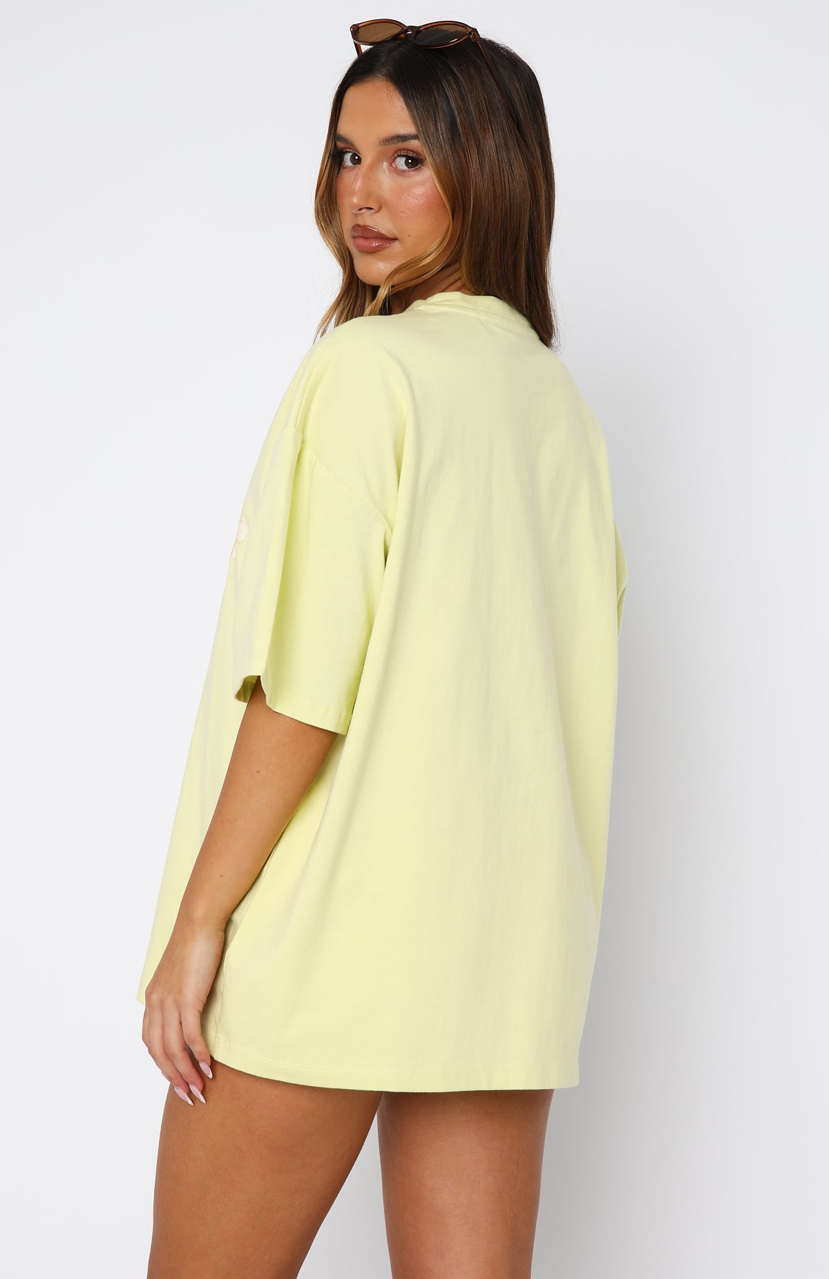 Meet Me By The Sea Oversized Tee Lime