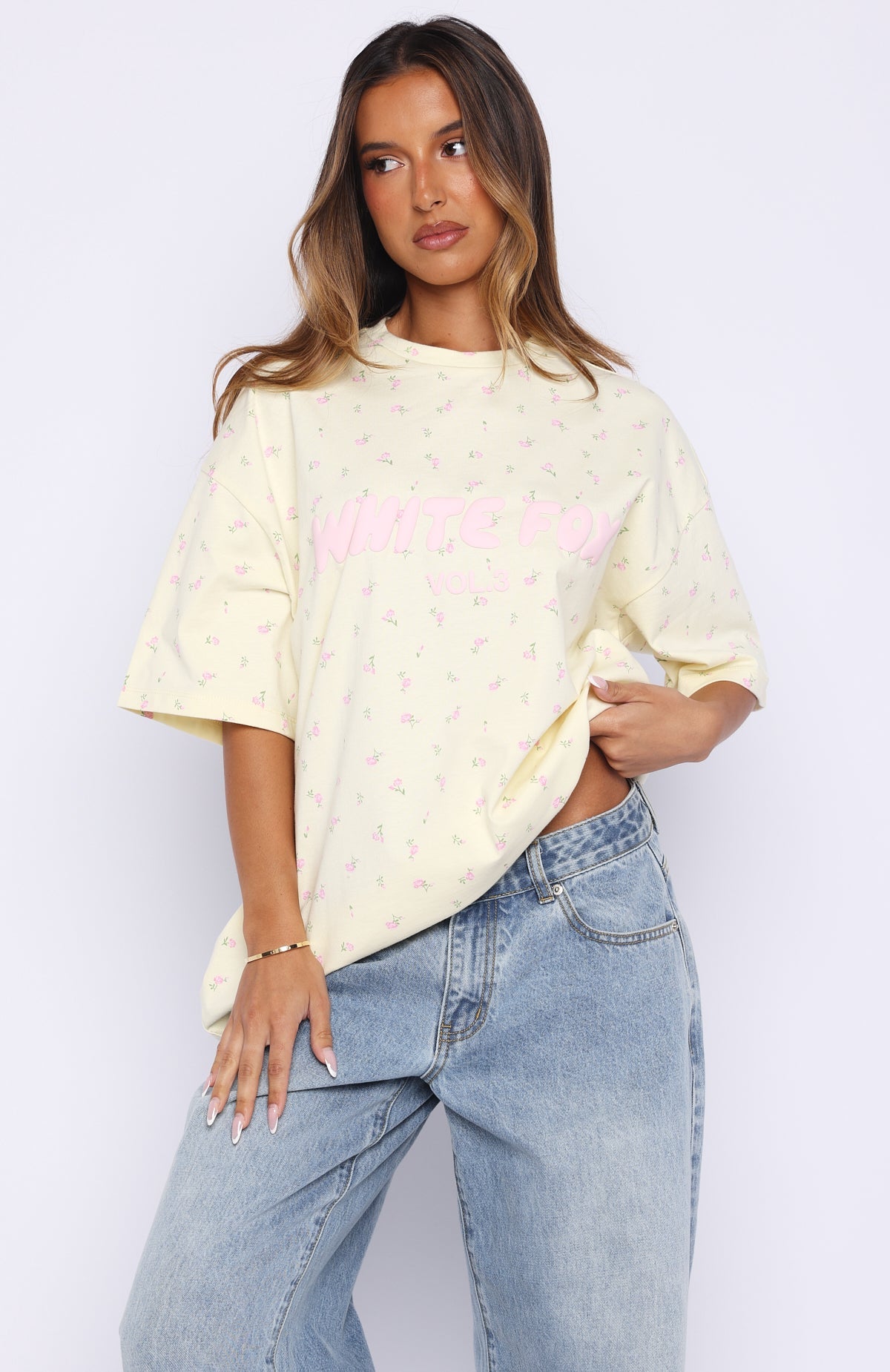 Offstage Printed Oversized Tee Lemon Ditsy