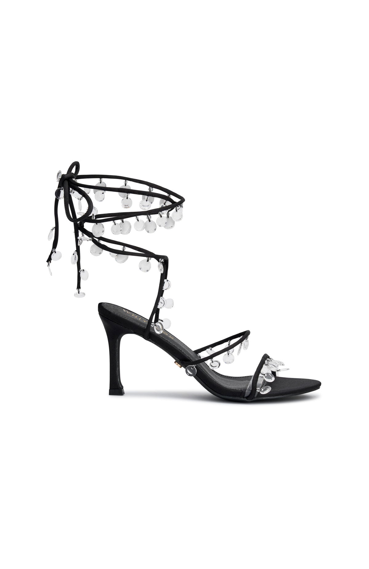 Rania Wrap Crystal Heels Black