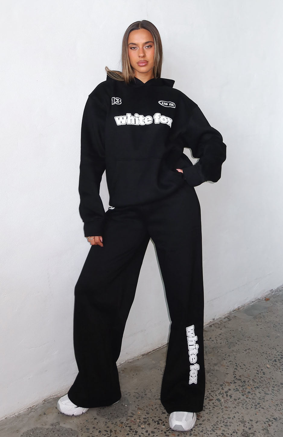 Ready To Go Wide Leg Sweatpants Black