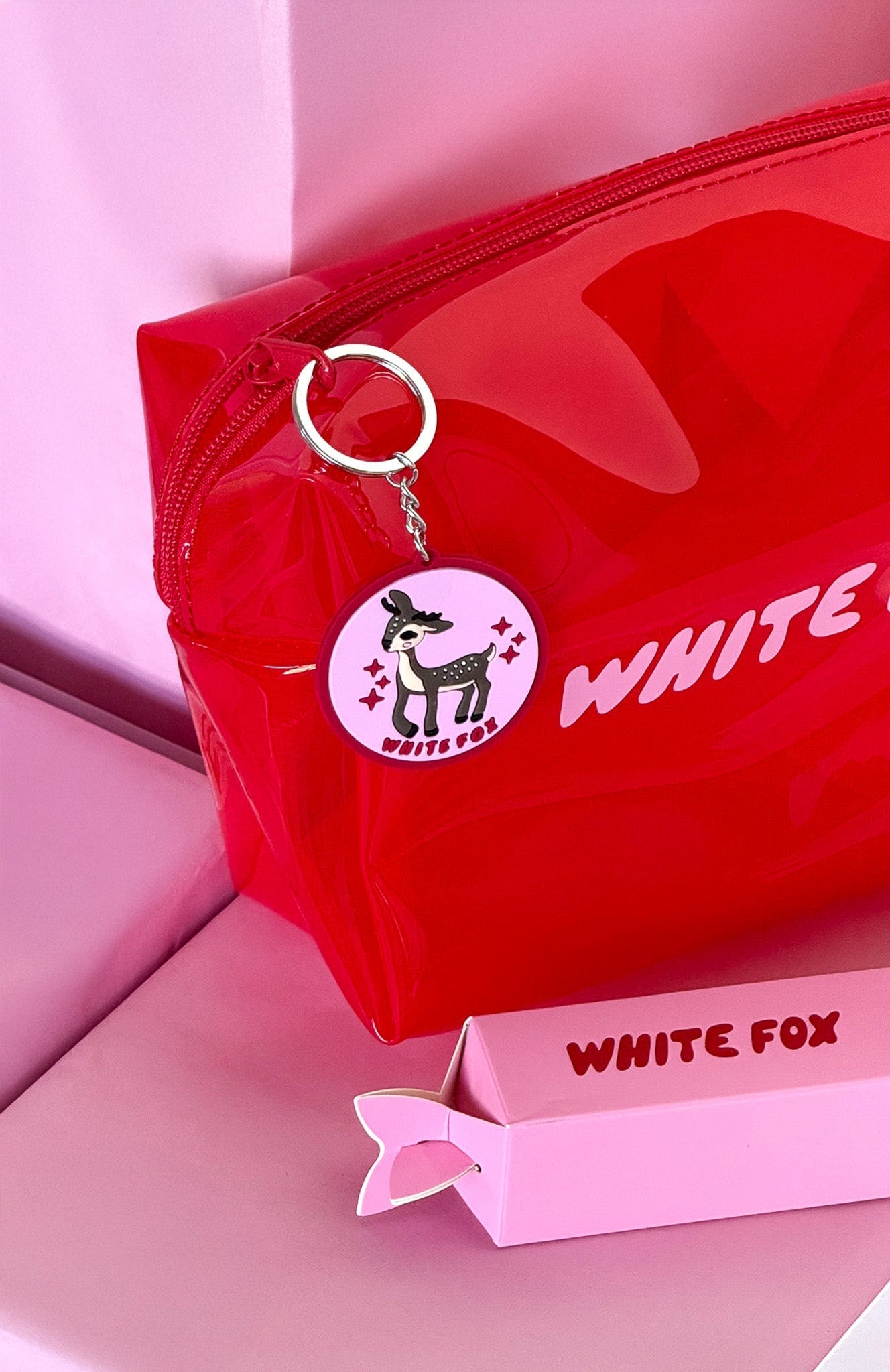 Reindeer Keychain Pink/Red