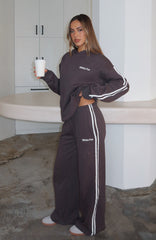 Star Student Wide Leg Sweatpants Charcoal
