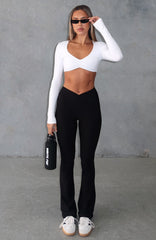 Revival High Waisted Flare Leggings Black