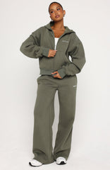 Test Drive Wide Leg Sweatpants Khaki
