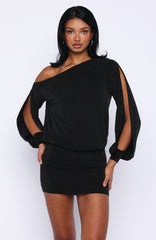 The Duchess Long Sleeve Mini Dress Black