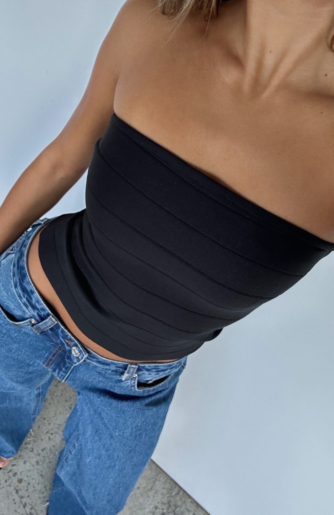 Thought I Was Dreaming Bandage Top Black