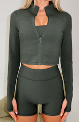 Times Up Crop Jacket Forest