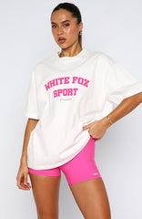 Winning Team Oversized Tee White/Bubblegum