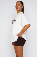 Winning Team Oversized Tee White/Chocolate
