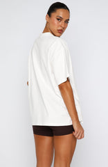 Winning Team Oversized Tee White/Chocolate