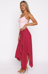 Free All Night Midi Skirt Berry