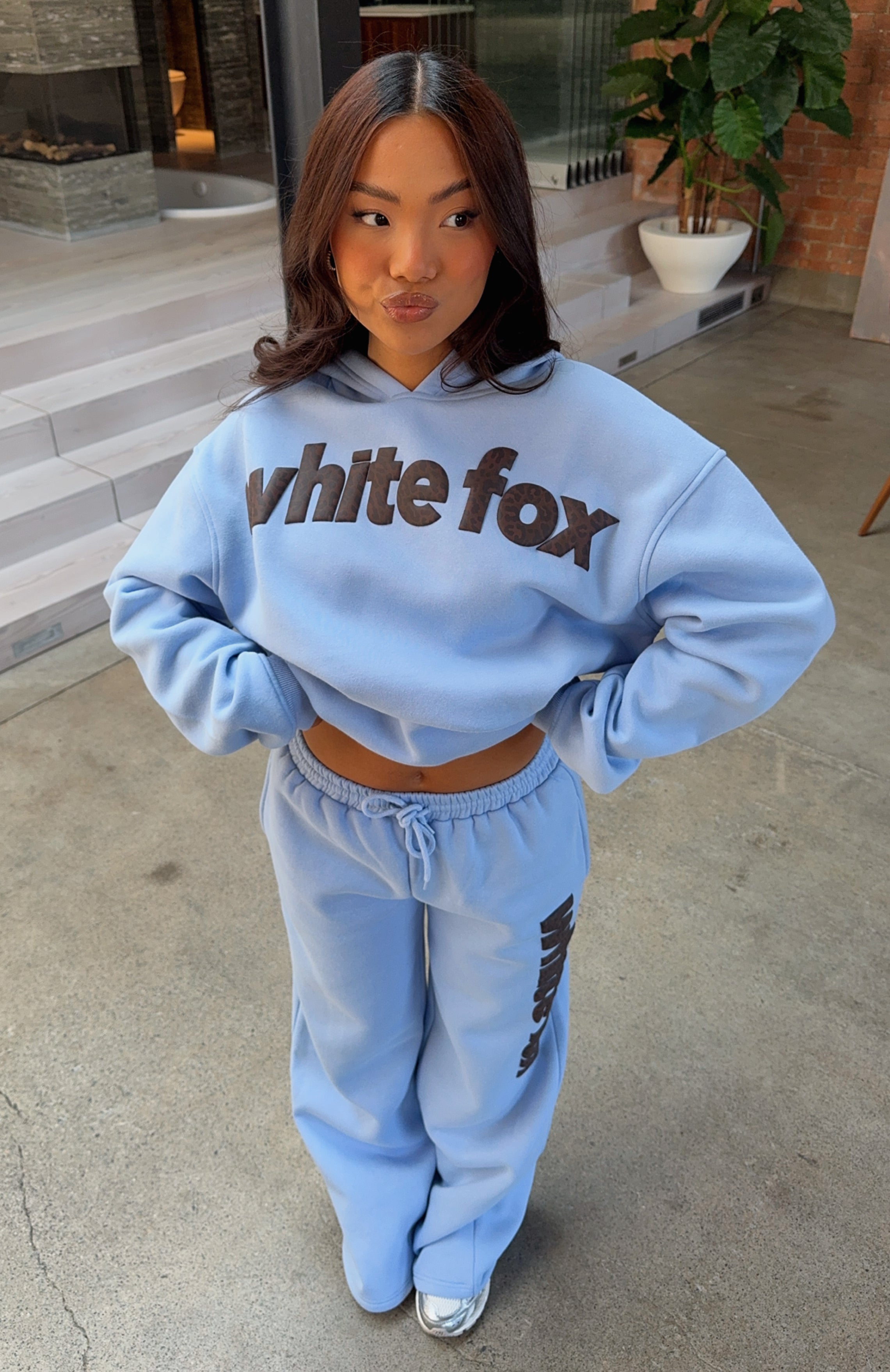 From The Archives Allora Wide Leg Sweatpants Blue