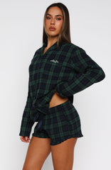 That Time Of Year Long Sleeve Pyjama Top Green/Navy