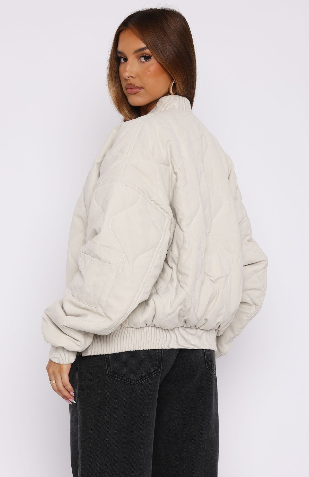 Soft Love Bomber Jacket Beige